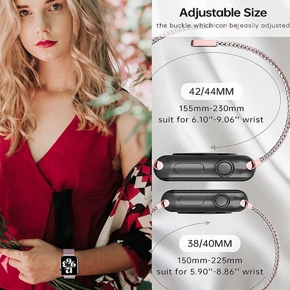 Metal Band Mesh Stainless Steel Magnetic Closure Compatible Apple Watch band - Picture 3 of 3